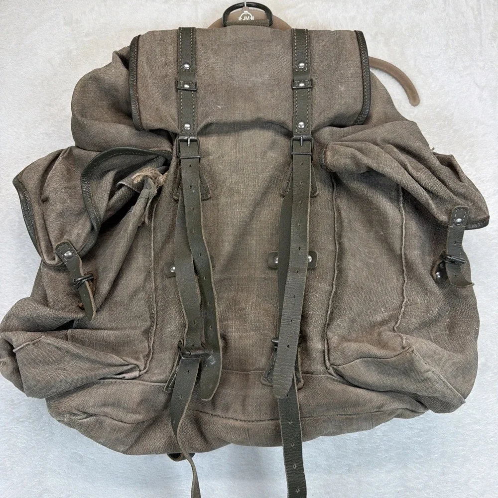 Vintage Lafuma Canvas External Frame Backpack Rucksack Made in France Hiking
